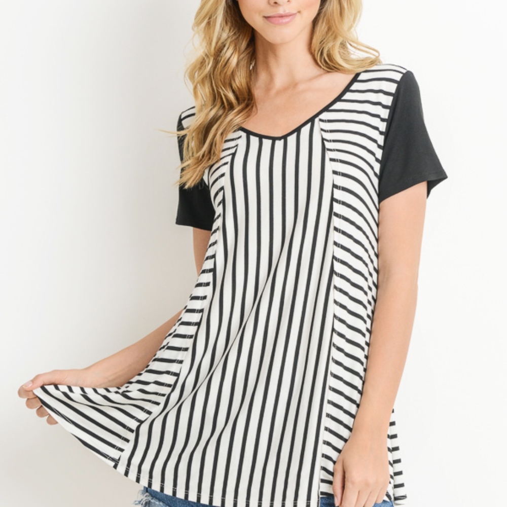 ✨Striped Short Sleeve Top